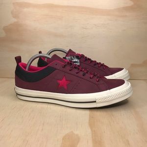 burgundy converse one star